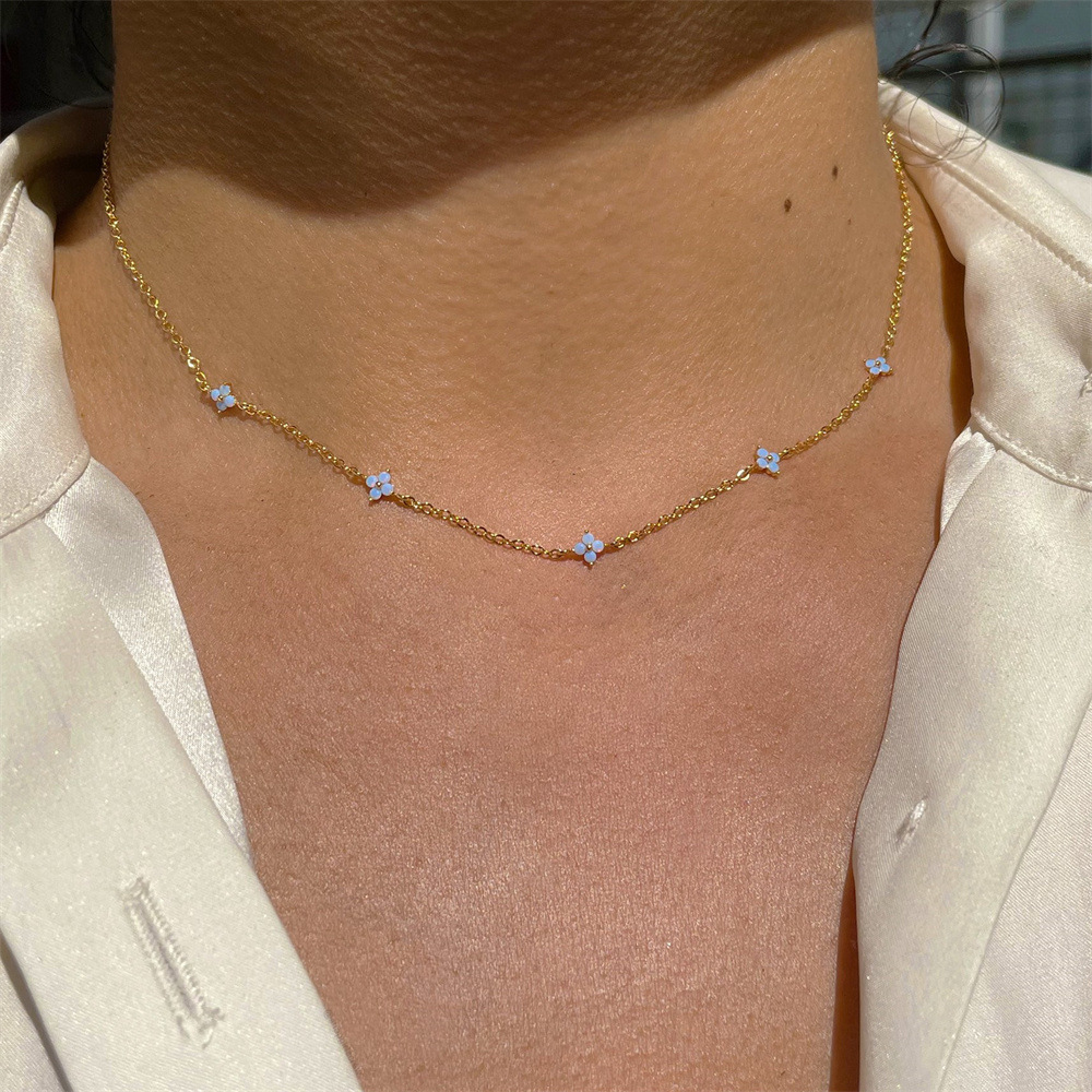 Décontractée Sucré Géométrique Le Cuivre Zircon Collier En Masse display picture 2