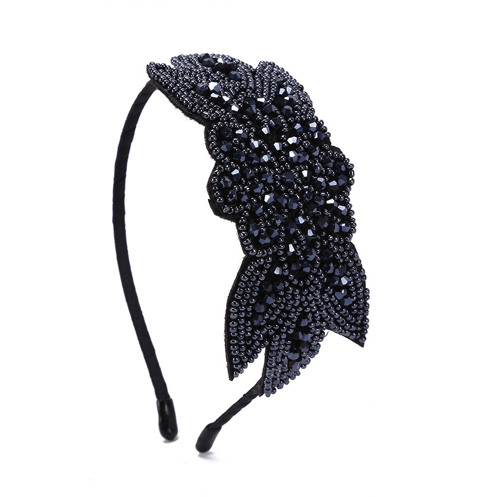 Europea y americana elegante reina retro étnico hecho a mano con cuentas rhinestone diadema personalidad bohemia diadema horquilla de viaje