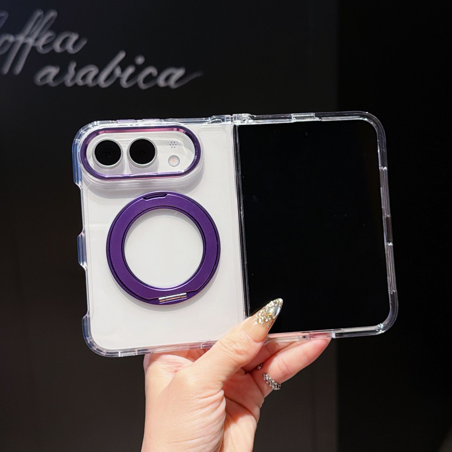 Funda para iPhone con Soporte Magnético para iPhone Duo Acrílico Giratorio de 360 Grados Anti-Caídas