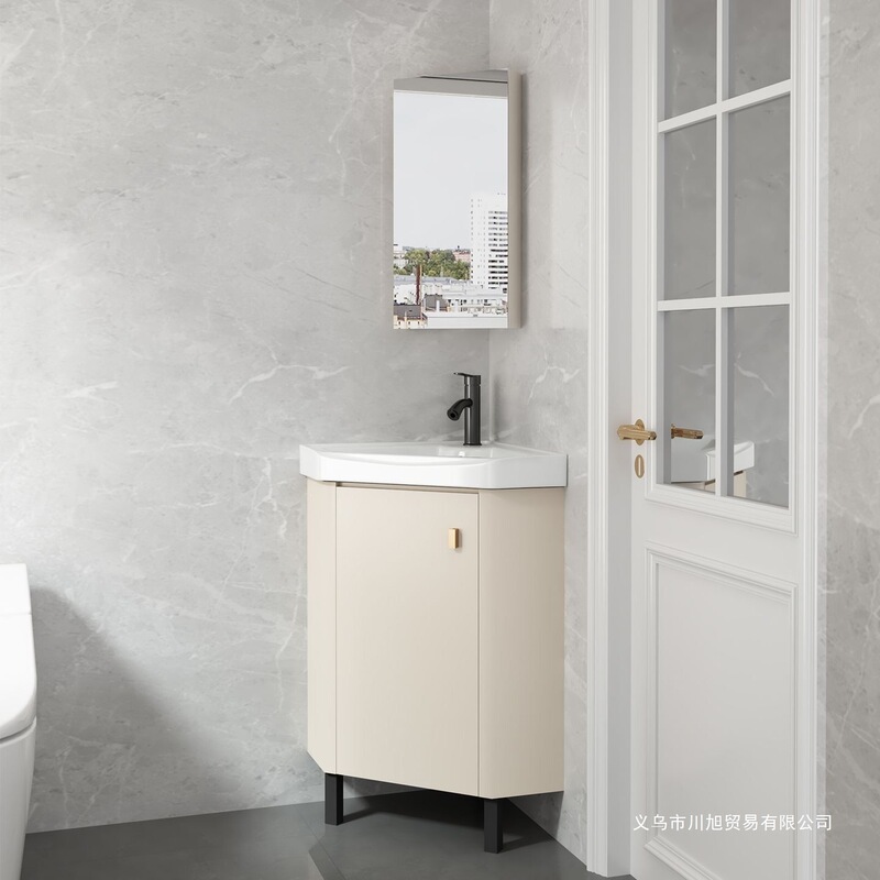 Pvc Waterproof Corner Bathroom Toilet Washbasin Ceramic Basin Countertop Bathroom Floor-Standing Triangle Cabinet Pvc Waterproof Corner Bathroom Toilet Washbasin Ceramic Basin Countertop Bathroom Floor-Standing Triangle Cabinet
