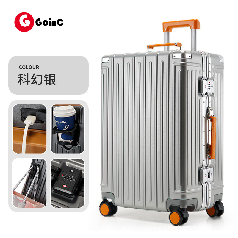 2025 nueva maleta multifuncional de color de contraste para mujer, maleta de embarque de 20 pulgadas, maleta de alto valor de 24 pulgadas para hombre