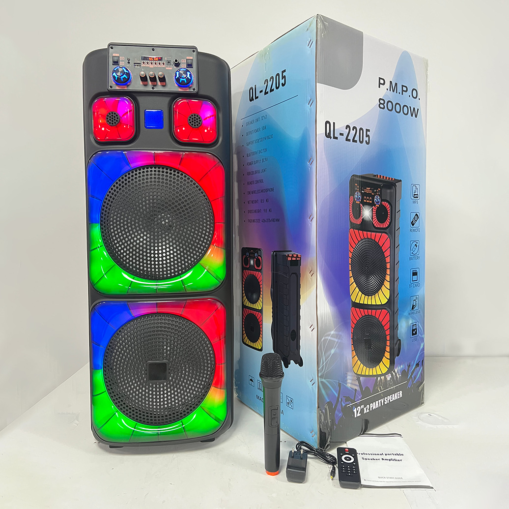 80W altavoces de alta potencia Bluetooth K 15 pulgadas luces de doble bufete de color cool subwoofer de sonido OEM exclusivo comercio exterior