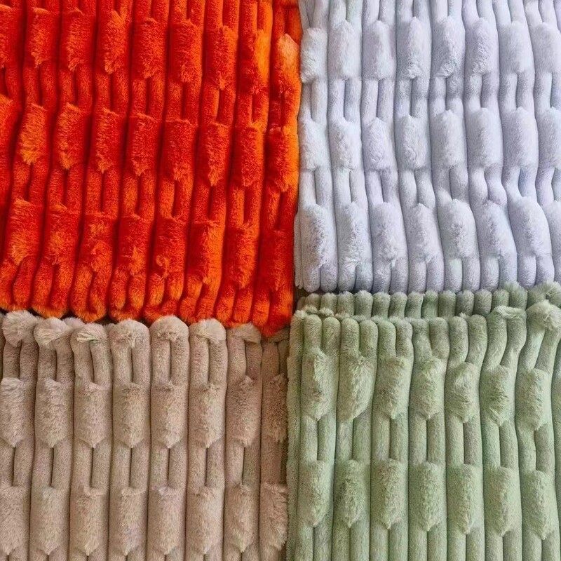 Bamboo rabbit fur strip in stock pit strip cut flower brush rabbit plush clothing home textile toy fabric