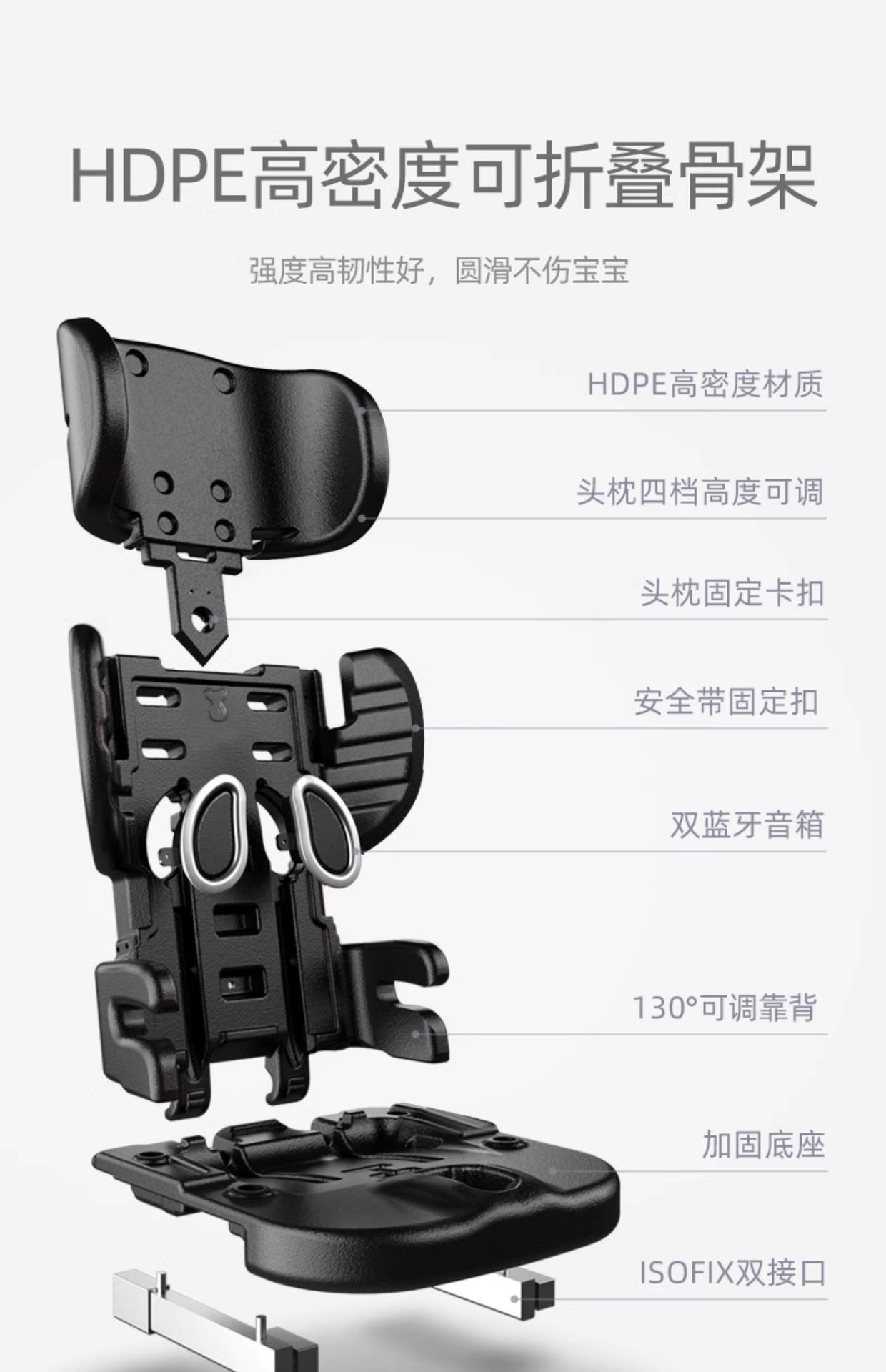 Foldable Portable Universal Car Child Safety Seat