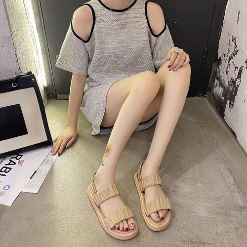 Women's new summer sandals, non-slip flip-flops, fashionable and versatile Internet celebrity platform shoes, outer wear beach shoes