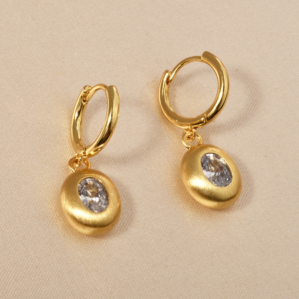 Oval gold brushed (22K real gold plated)