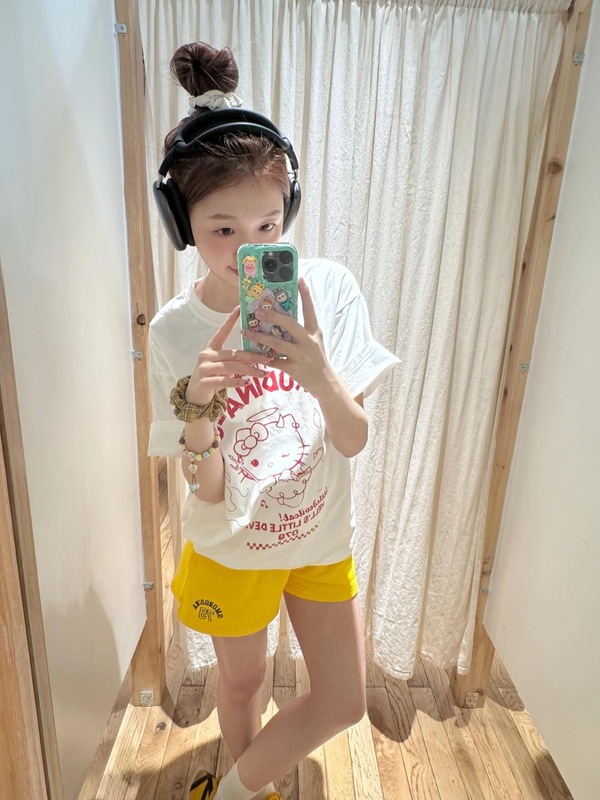 日本の夏の新しい純綿半袖 Tシャツ女性用 KittyKT ハローキティプリント半袖 Tシャツトップス服|undefined