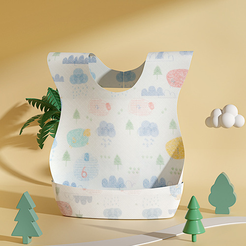 Baby disposable bibs, children's portable saliva napkins when eating out, cartoon clean and washable non-woven rice bags