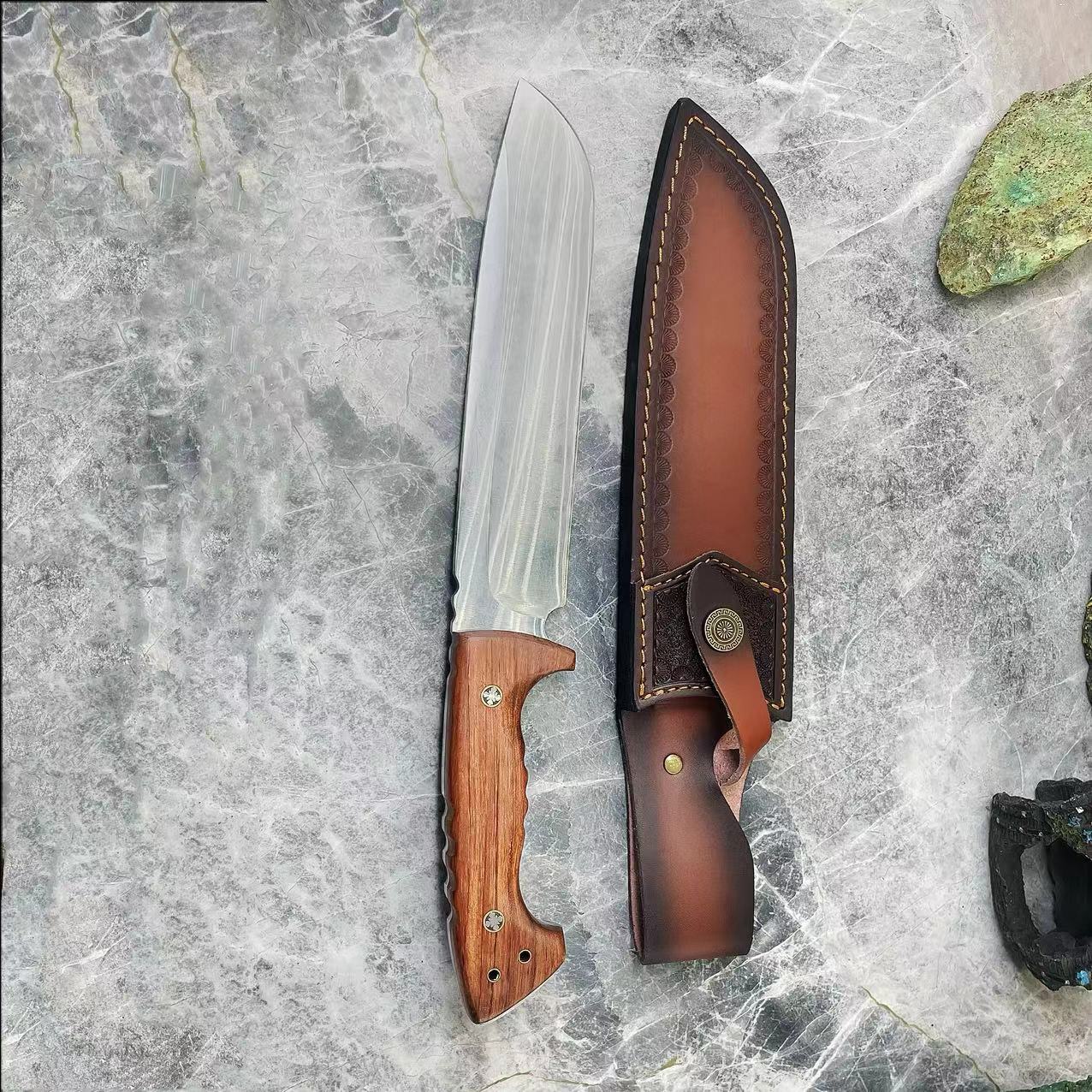 刀具一体龙骨高硬度野外求生刀防身随身直刀短刀手工开刃砍柴锋钢