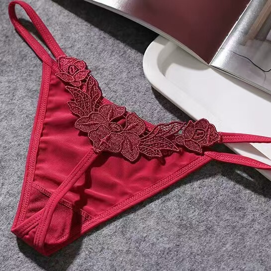 European and American foreign trade ladies sexy bottom triangle underwear T pants embroidered cross-border sales factory direct sales