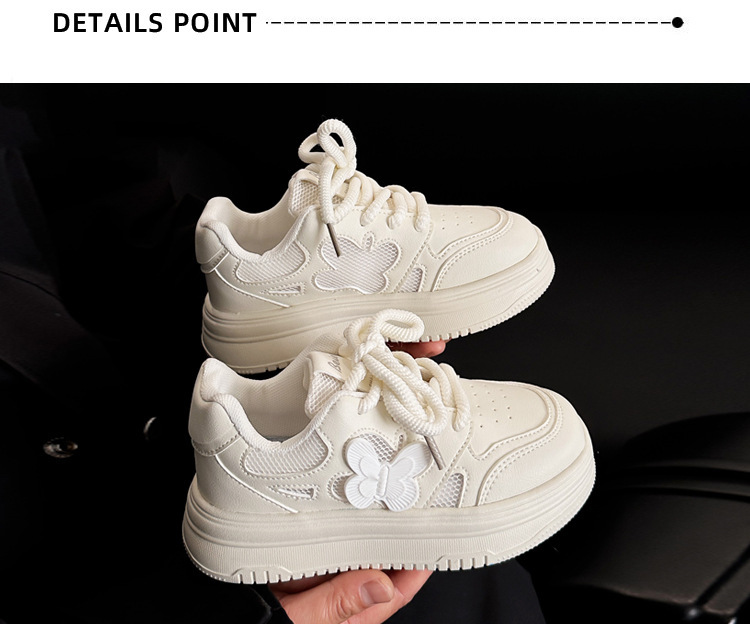 Atmungsaktive Weiße Sneaker Für Mädchen Leichte Freizeitschuhe_voghion.com