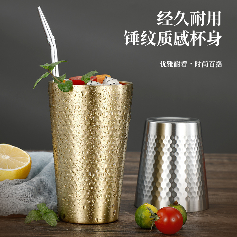 ステンレス304冷飲カップ工業風ビールグラス単層水カップピクニックカップ制定ロゴカップ直飲|undefined