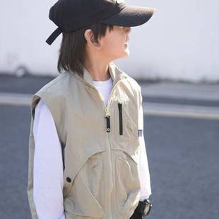 Children's Vest Jacket 2024 New Style Boys' Spring Tops Baby Spring & Fall Vest Waistcoat Fashionable Outer Wear