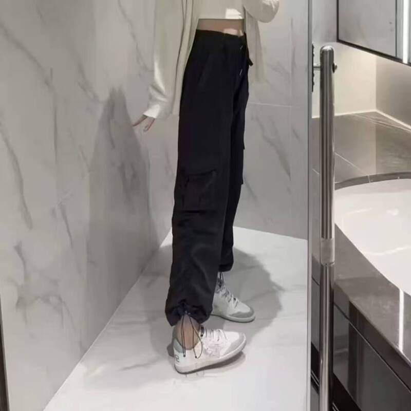 Lulu Original Parachute Cargo Pants Dancestudio Loose Mid-High Waist Sports Casual Straight-Leg Women's Long Pants Lulu Original Parachute Cargo Pants Dancestudio Loose Mid-High Waist Sports Casual Straight-Leg Women's Long Pants