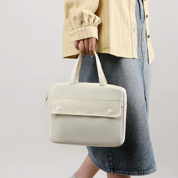 Solid Color Trendy iPad Tablet Bag with Inner Sleeve, Suitable for 7.8inch 12.9inch Tablet Storage Bag