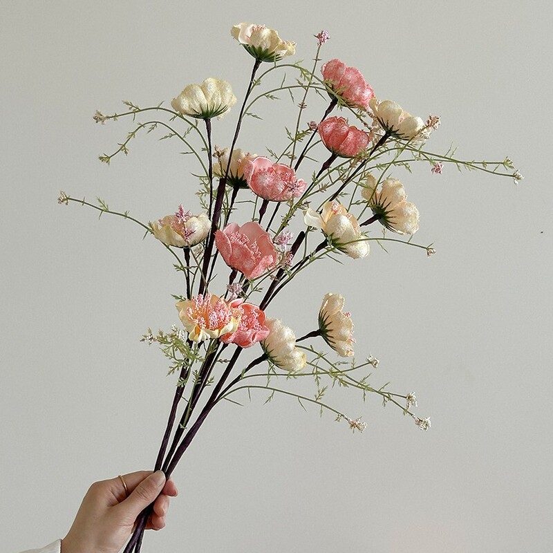 粉蝶花仿真花客厅插花装饰摆件逼真假花摆设高级感轻奢客厅玄关|undefined