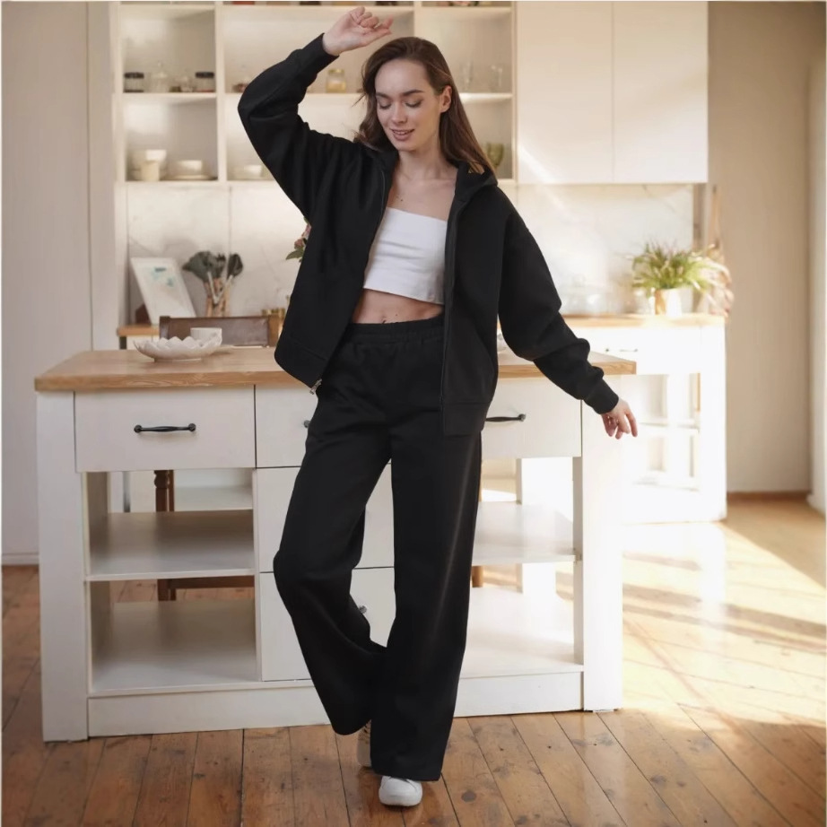 Women's 2 Piece Outfits 2025 Fall Tracksuit Set Zipper Hoodie Sweatpants Casual Matching