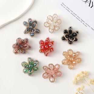 New Crystal Stereo Flower Accessories, Hand-Beaded Glass Crystal Hand-Sewn Beads, Hair Accessories, Clothing Accessories