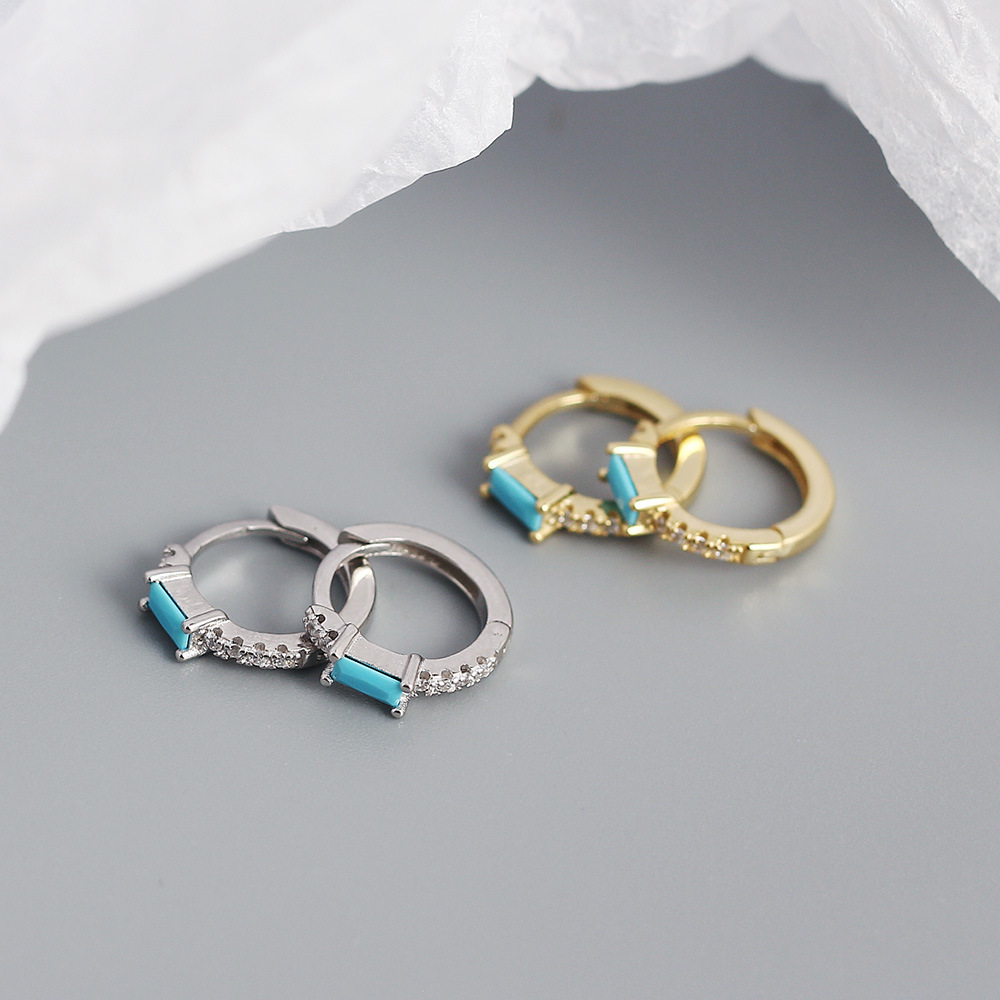 Geometric Fashion Gem Plating Earrings display picture 10