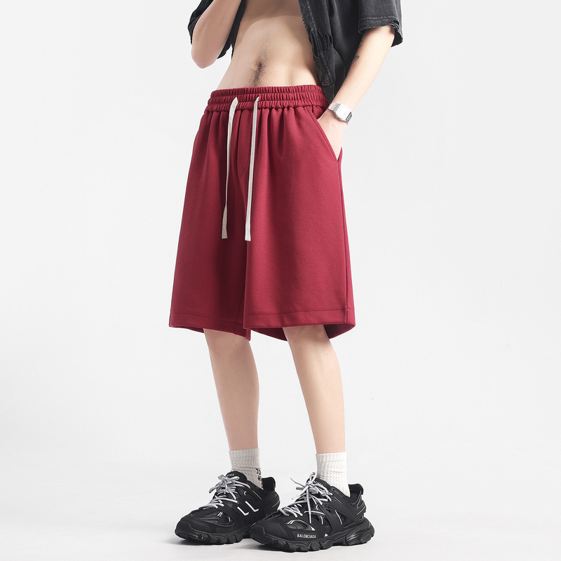 Summer American-Style Outdoor Sports High-Weight Straight Loose Five-Point Casual Pants Sweatpants Trendy Unisex Solid Color Shorts