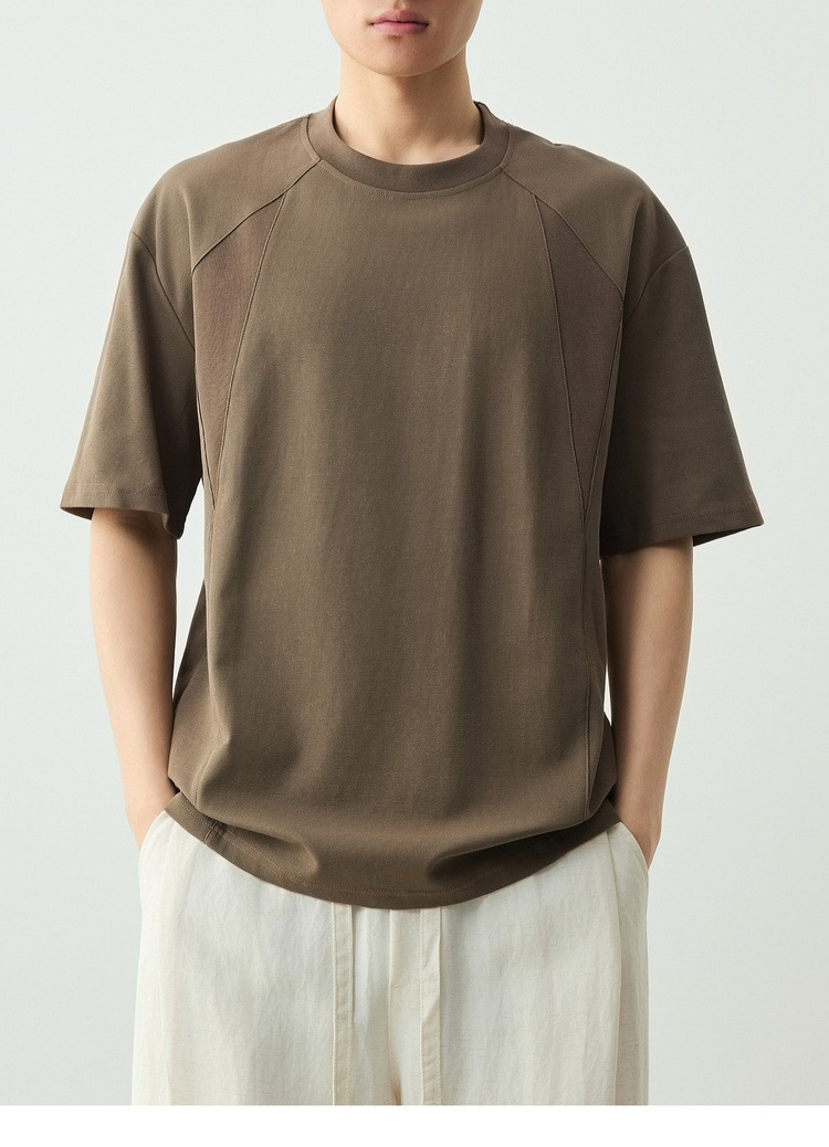 Áo thun nam cổ tròn tay ngắn phong cách công sở, chất liệu cotton thoáng mát, kiểu dáng thể thao — đen chi tiết 20