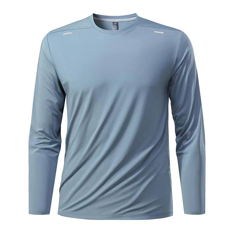 Cross-Border European and American Spring and Autumn Long-Sleeved Round-Neck Sports Tops for Men, Quick-Drying Running T-Shirts, Outdoor Fitness Training Clothes Cross-Border European and American Spring and Autumn Long-Sleeved Round-Neck Sports Tops for Men, Quick-Drying Running T-Shirts, Outdoor Fitness Training Clothes
