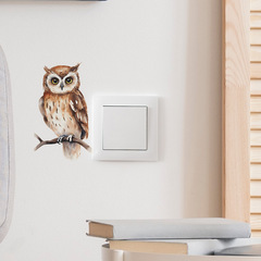 新款fun-kg48卡通樹枝貓頭鷹開關貼臥室客廳家居裝飾牆貼紙批發