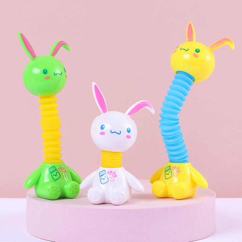 Conejo creativo estirado juguetes para niños descomprimir regalos de jardín de infantes premios eventos festivos dibujos animados para niños y niñas