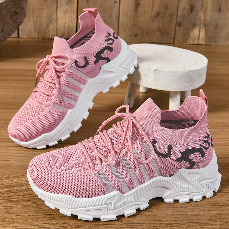 Women's Shoes, Versatile Spring Style, Export Large Size Mesh Shoes, Breathable Sneakers, Retro Thick-Soled Shoes, Korean Style Casual Shoes