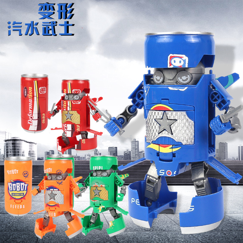 Star steel WK-82 deformation soda samurai boy gift robot model ornaments drink jar mecha toy