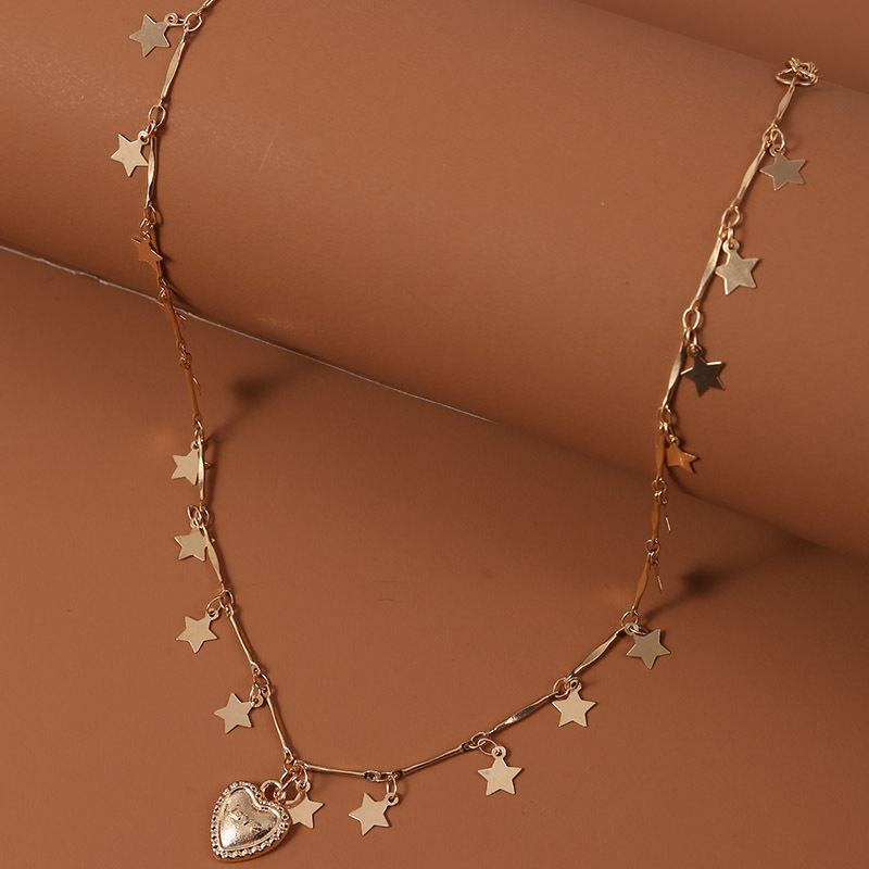 Fashion New Style Metal Love Star Clavicle Necklace display picture 6