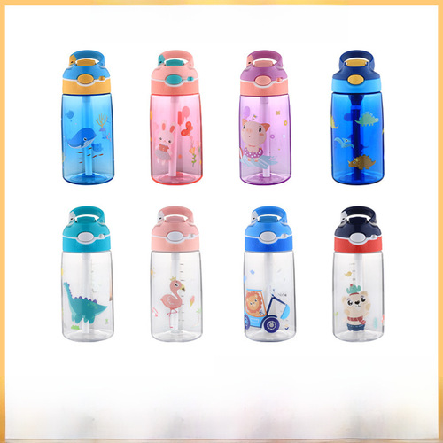 Preschool children's tritan plastic water cup for school students, cartoon summer portable duckbill straw cup