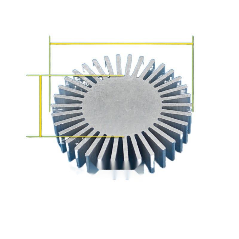 Metal round LED lights solar-powered, radiator, flashlight
