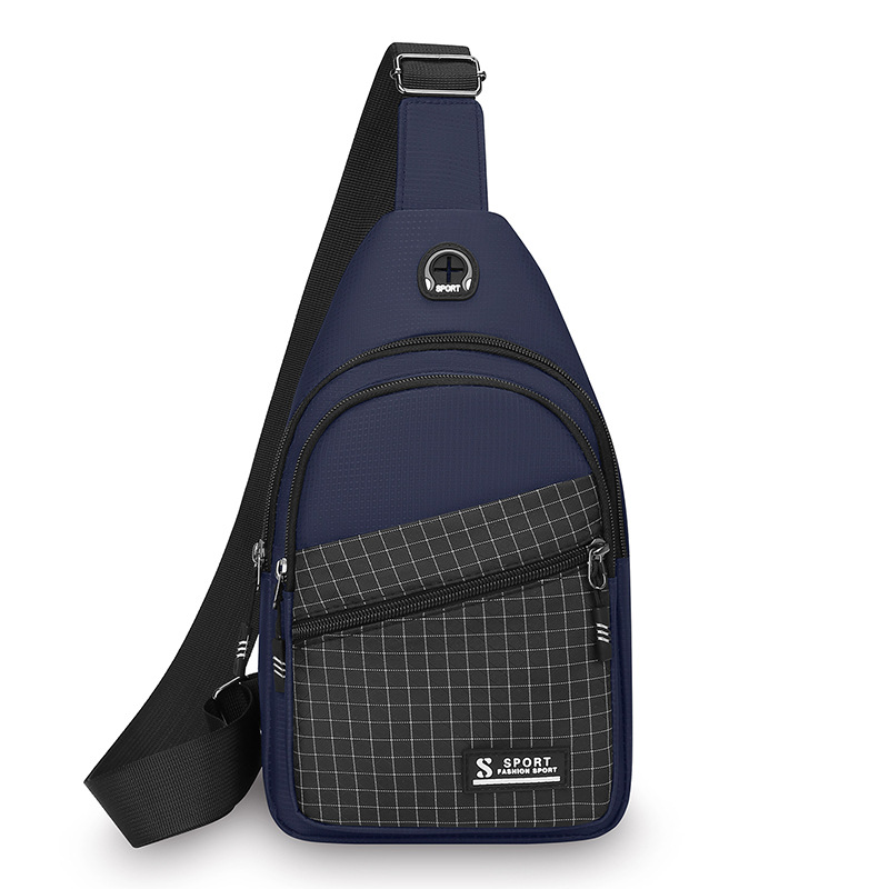 Bolso de pecho casual de hombre coreano nuevo tipo de bolso de nylon a prueba de rociadores, bolso de hombro multifuncional al aire libre