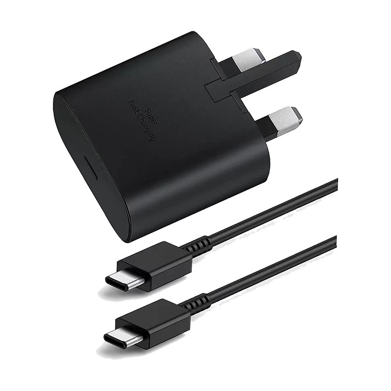 For Samsung Samsung British mobile phone charger note charging head 25W super fast charging dual typec cable
