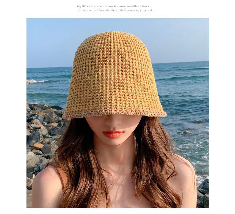 Nouveau bonnet de bassin à la mode, pliable et minimaliste, chapeau de seau d'eau, pare-soleil tricoté, petit bord, respirant et protection solaire, chapeau de pêcheur_voghion.com