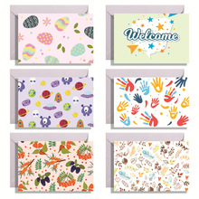 新款跨境贺卡套装邀请卡通用贺卡祝福留言问候卡片带信封贴纸批发