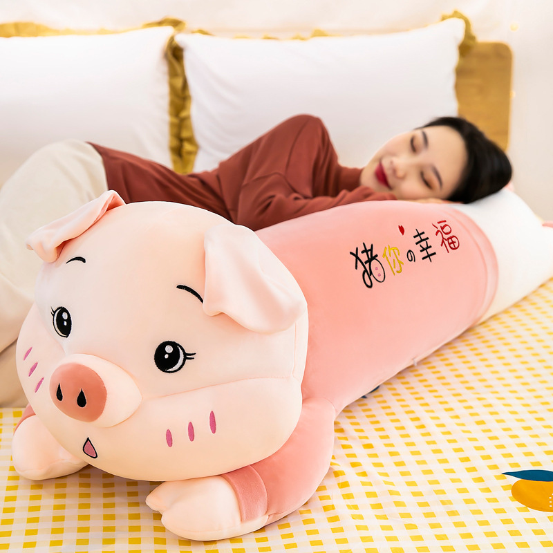 New lying pig doll girl bed large plush toy crown lying rabbit sleeping pillow gift doll female