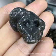 厂家供应新疆和田玉青玉牛吊饰手链配饰散珠挂件吊饰diy配件