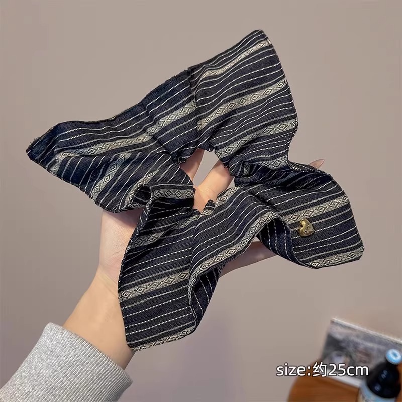 Encaje retro francés, diadema de intestino grueso, mujer 2025, nuevo estilo, cuerda para el cabello, banda de goma, lazo, dulce cuerda para el cabello, accesorios para el cabello