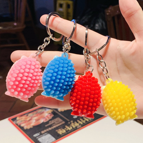 Creative New Stylized Hedgehog Keychain Accessory Gift Ornament Practical Relaxing Massage Simulated Animal Ornament
