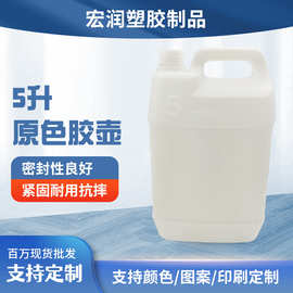 厂家现货加厚5升塑料瓶5L扁壶提手方瓶子PP密封防潮化工塑料桶