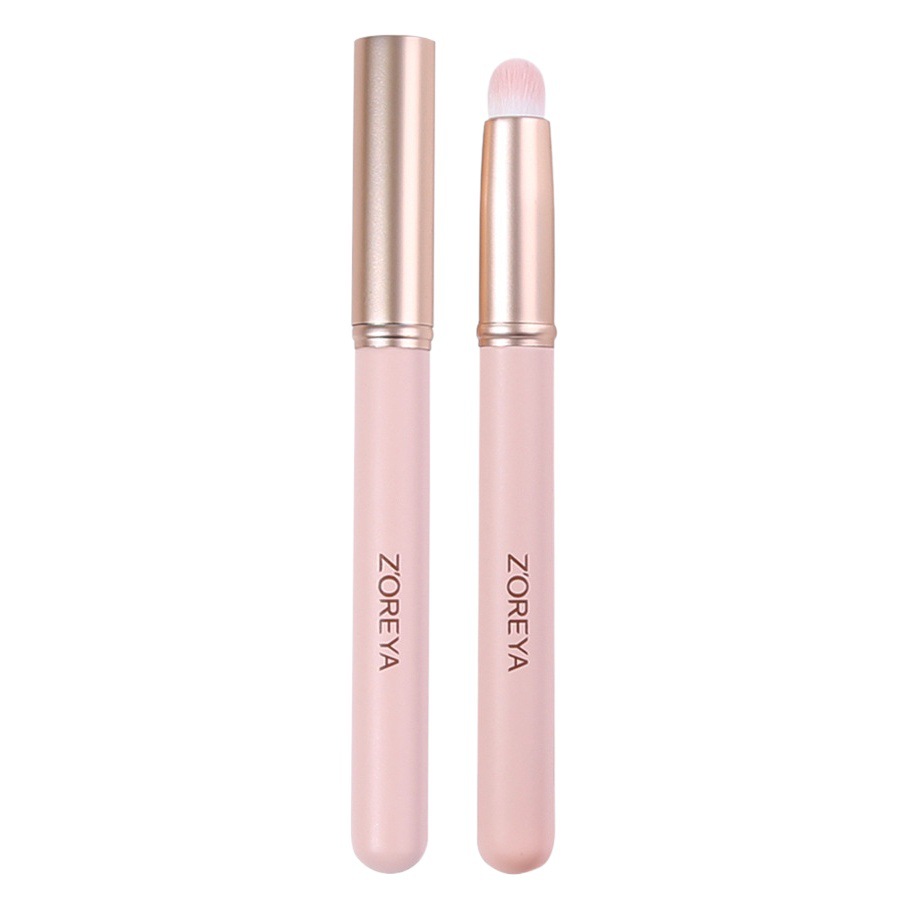 Zhuolya nuevo maquillaje cepillo de labios al por mayor herramientas de belleza portátil rosa corrector cepillo único redondo cabeza labio cepillo con tapa