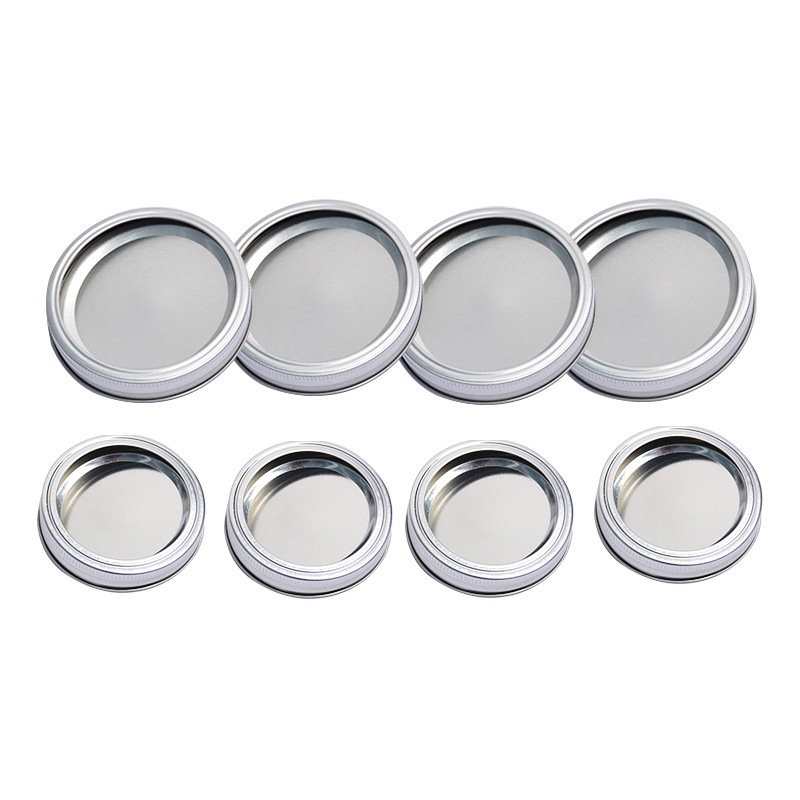 Amazon transfronterizo en stock tarro de albañil tapa de hojalata sello dividido cubierta redonda de metal anillo cubierta de hierro