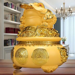 Golden Toad Cornucopia Piggy Bank Ornaments Living Room Home Decorations Housewarming Opening Gifts Crafts Weidong