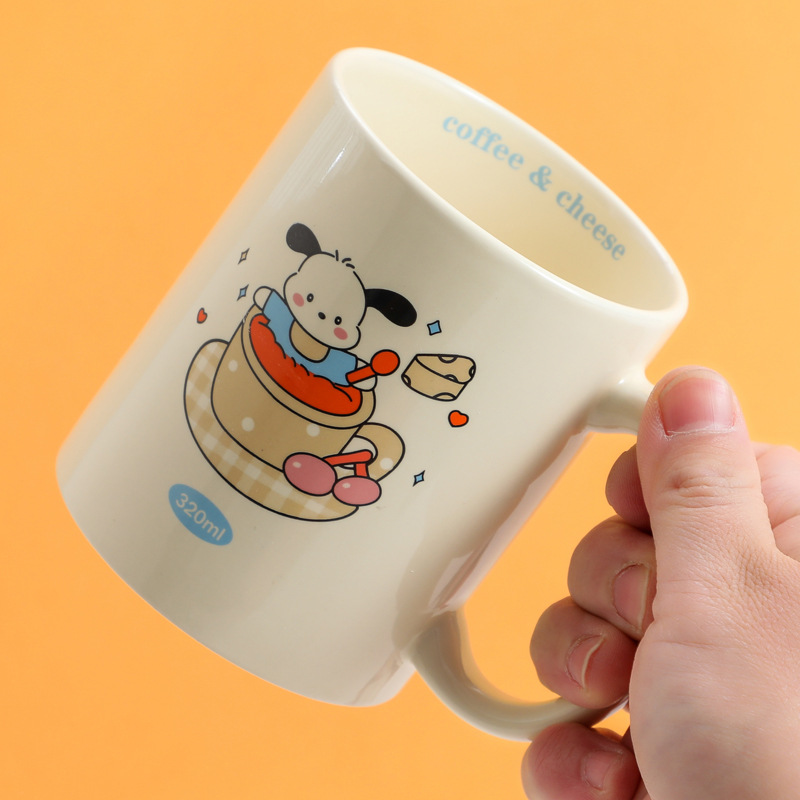 创意陶瓷马克杯定制logo来图印照片米黄色广告杯咖啡杯节日伴手礼