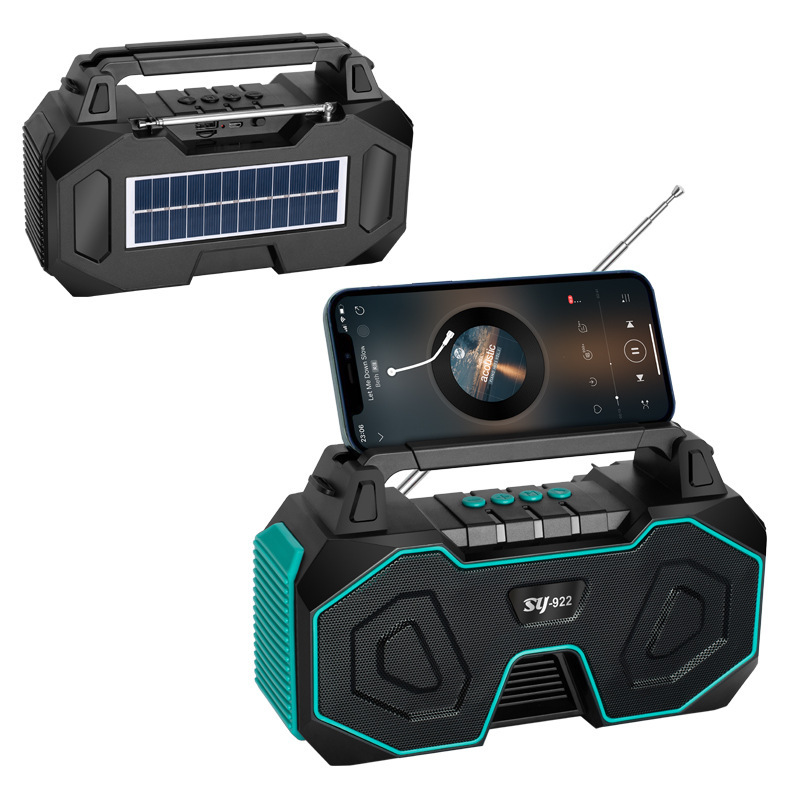 新しい太陽エネルギーbluetoothスピーカー私型携帯電話スタンドfm屋外ポータブルラジオ音響源工場|undefined