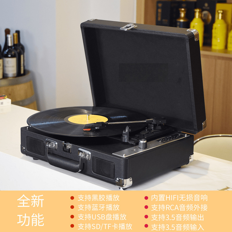 越境販売のビニールレコードプレーヤー、リビングルームの装飾用蓄音機、家庭用ヨーロピアンスタイルのギフト、Bluetoothスピーカー、ビニールレコードプレーヤー、LP|undefined