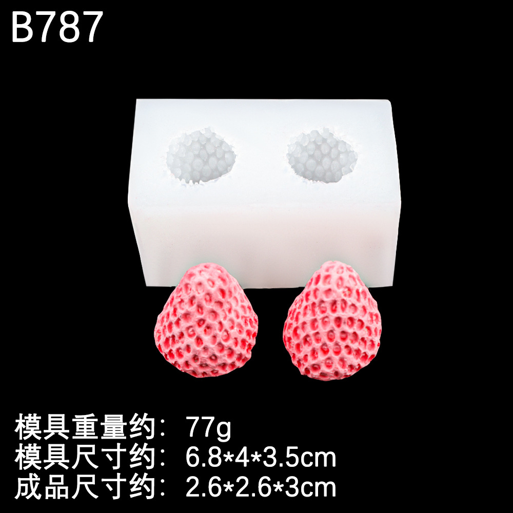 Vela de aromaterapia Molde de silicona de fresa grande Jabón hecho a mano de bricolaje Fresa pequeña yeso perfumado adornos de pastel de chocolate