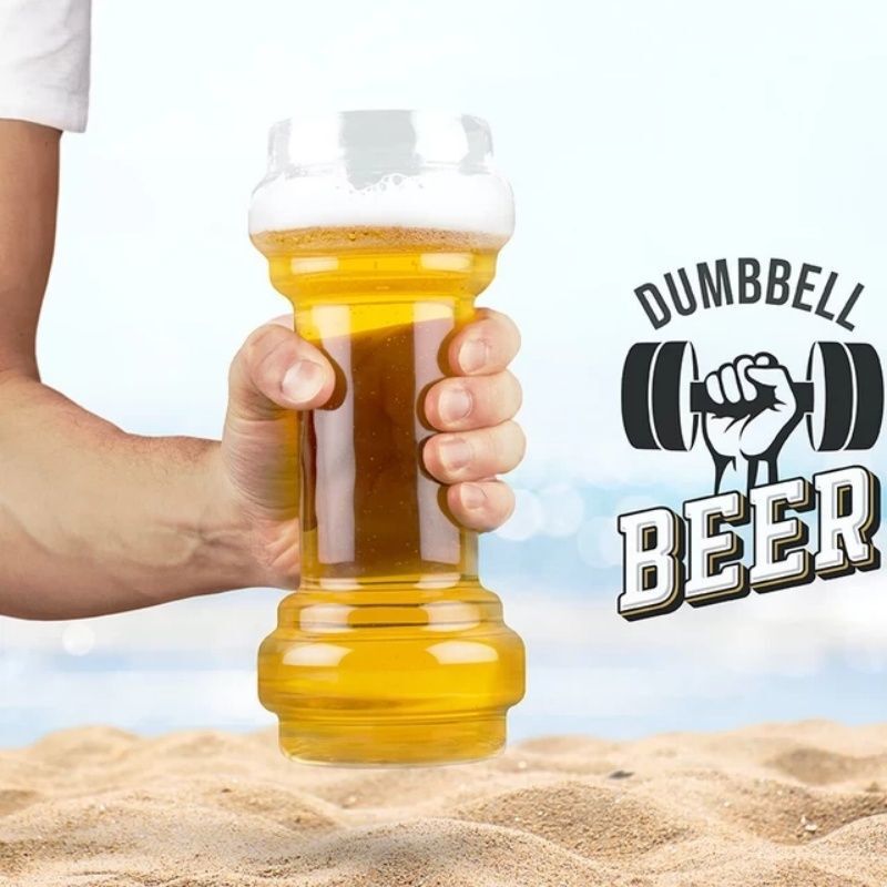 Hercules Cup Large Capacity Beer Cup Barbecue Bar Creative Large Beer Mug Dumbbell Glass Cup Wheat Craft Beer Cup